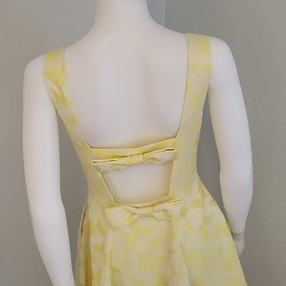 ERIN Fetherston Veronica Butterfly Yellow Fit & Flare Tank Rush Prom Dress - Picture 8 of 12